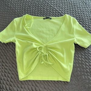 Zara green crop top. Size M